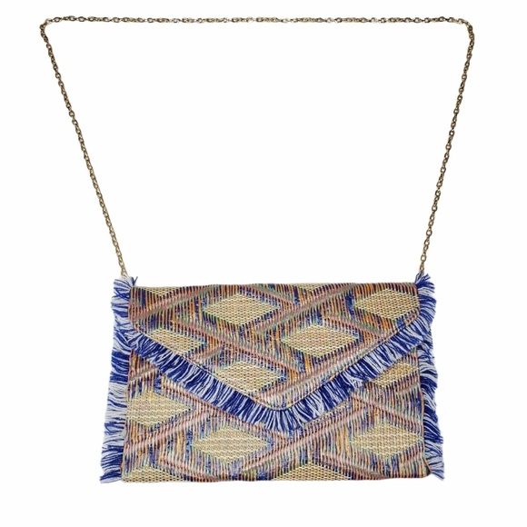 Urban Expressions Handbags - Urban Expressions | Multicolor Fringe Rattan Purse